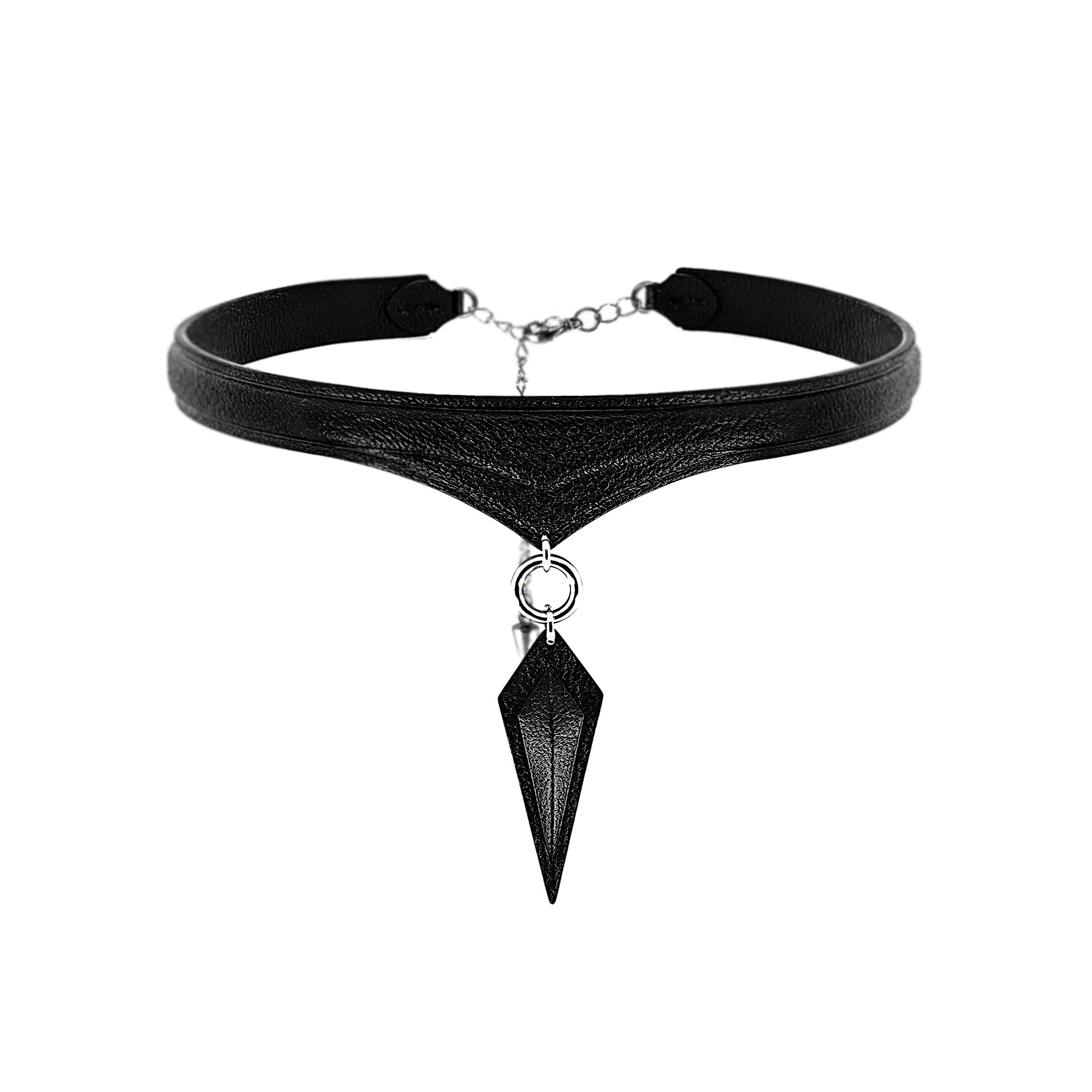 Obsidian Spike French Sully Lambskin Hand-stitched Collar