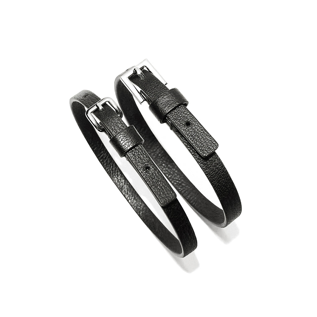 Twin Strings Sully Leather Punk Choker&Bracelet